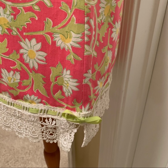 Key West Resort Wear Pink Print Skirt with Lace - Picture 3 of 5